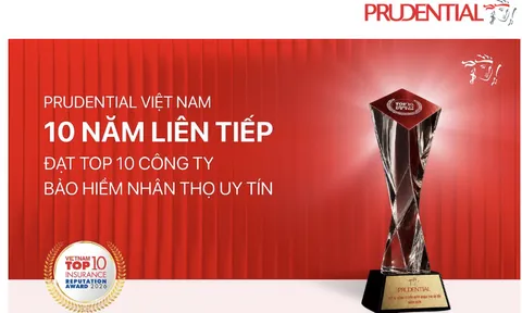 Một thập kỷ giữ vững niềm tin: Prudential Việt Nam 10 năm liên tiếp được vinh danh trong Top 10 Công ty Bảo hiểm uy tín năm 2026